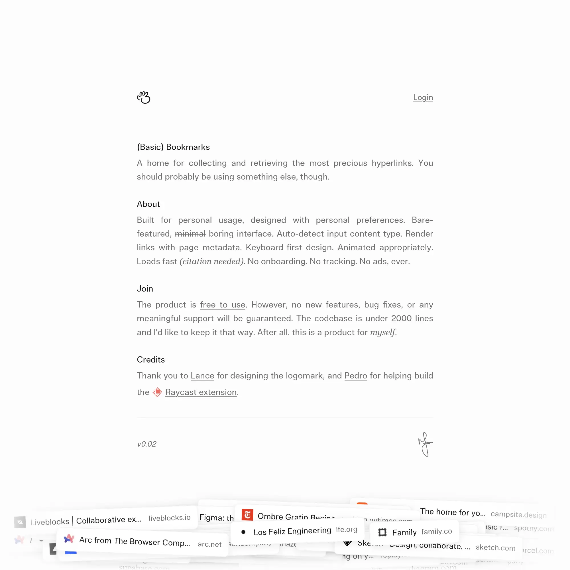 Screenshot of (Basic) Bookmarks