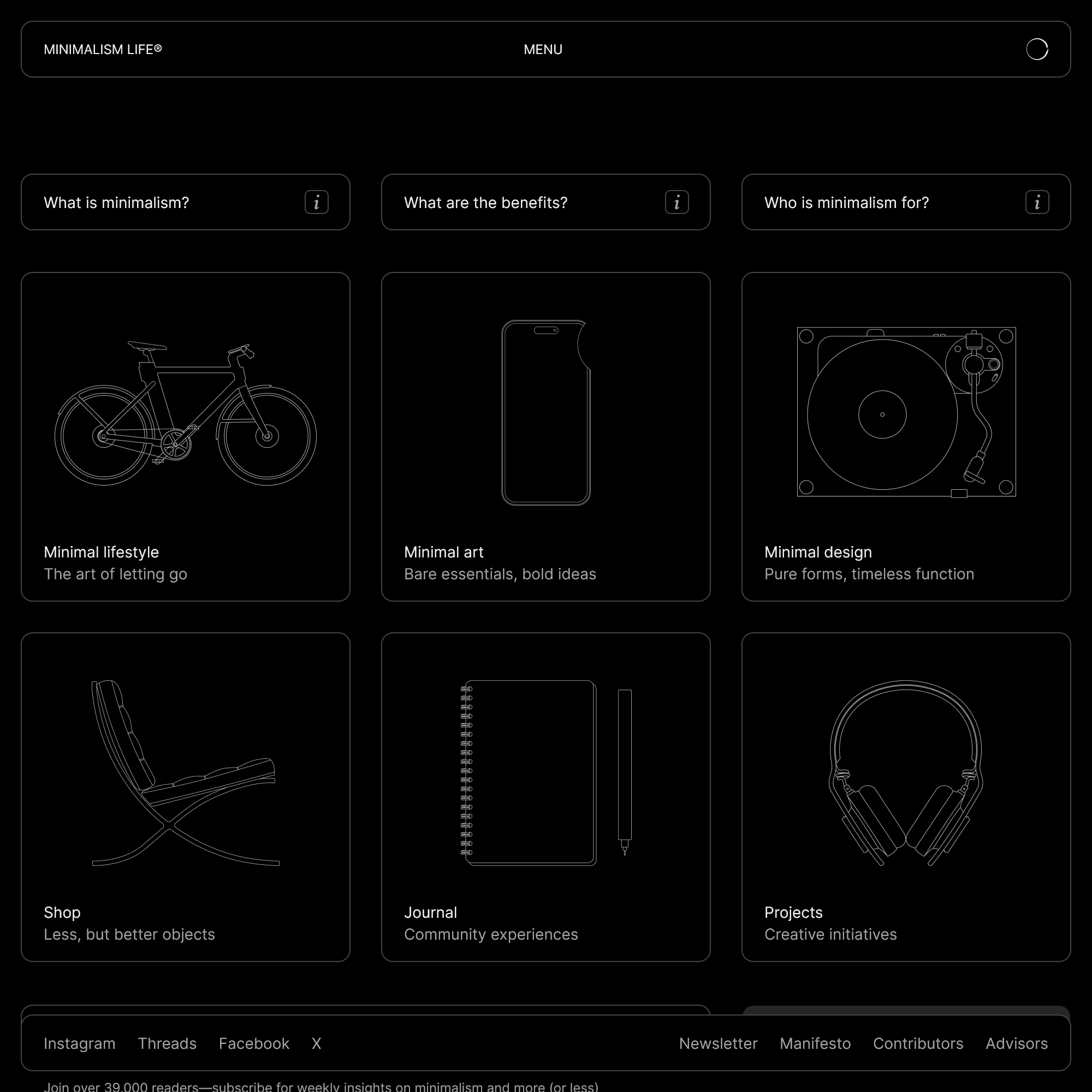Screenshot of Minimalism Life