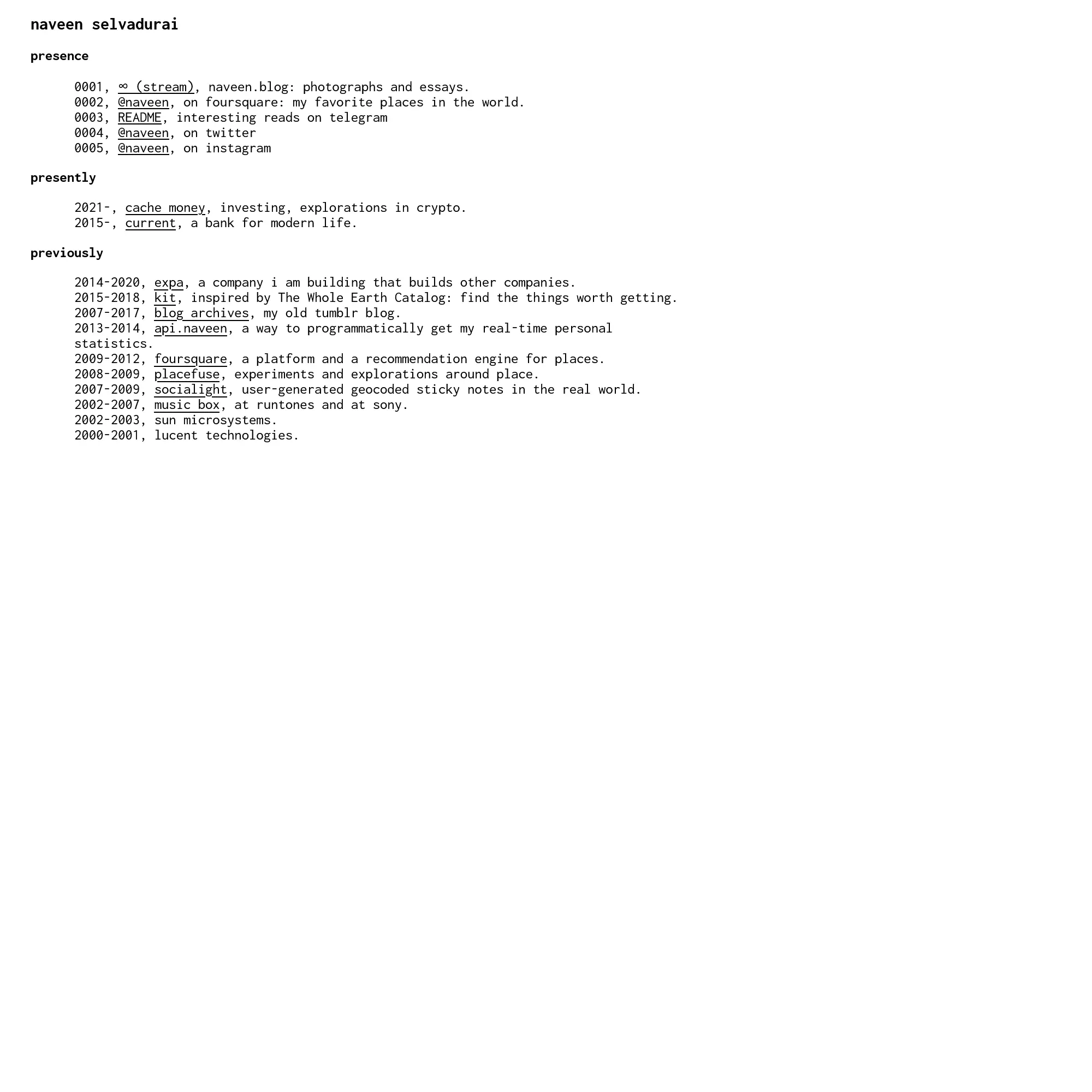 Screenshot of naveen