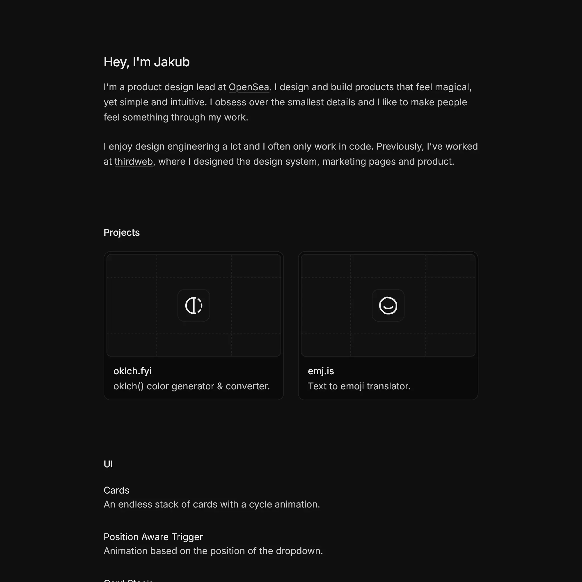 Screenshot of Jakub Krehel