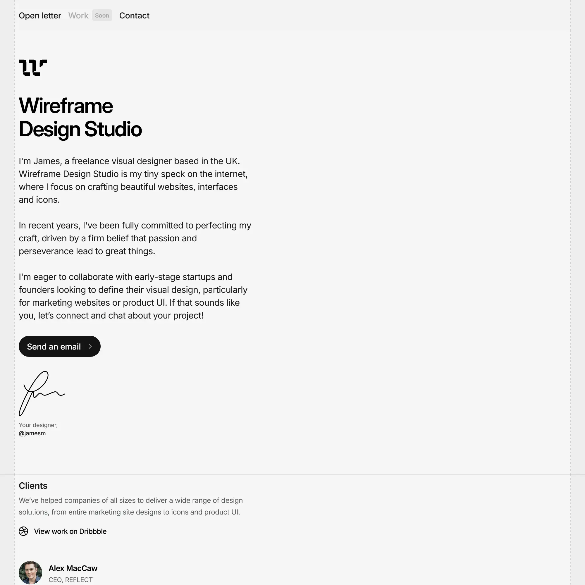 Screenshot of Wireframe