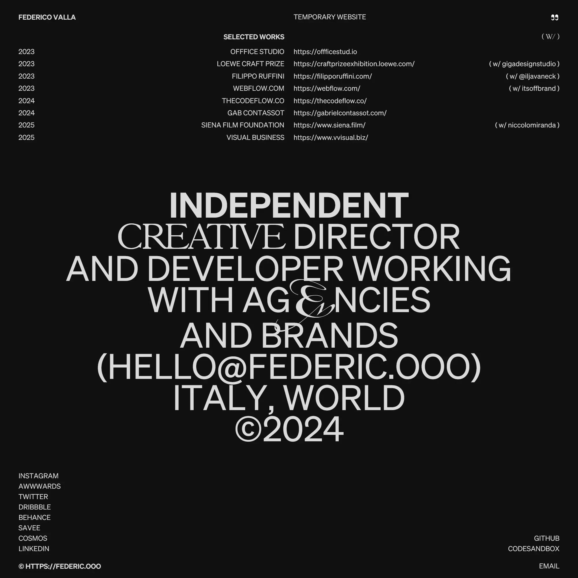 Screenshot of Federic Valla