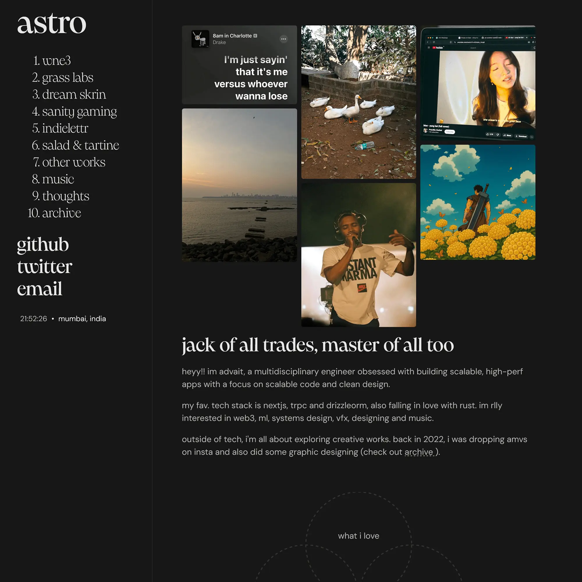Screenshot of astro