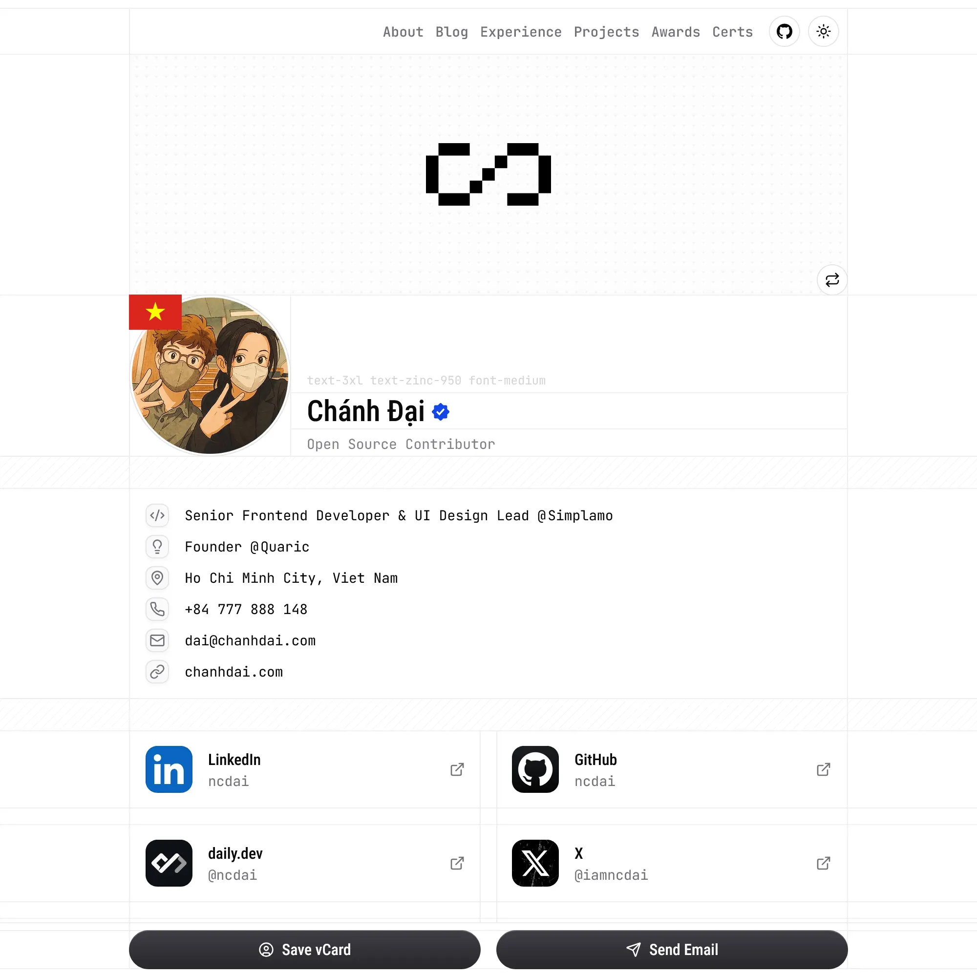 Screenshot of ChanhDai