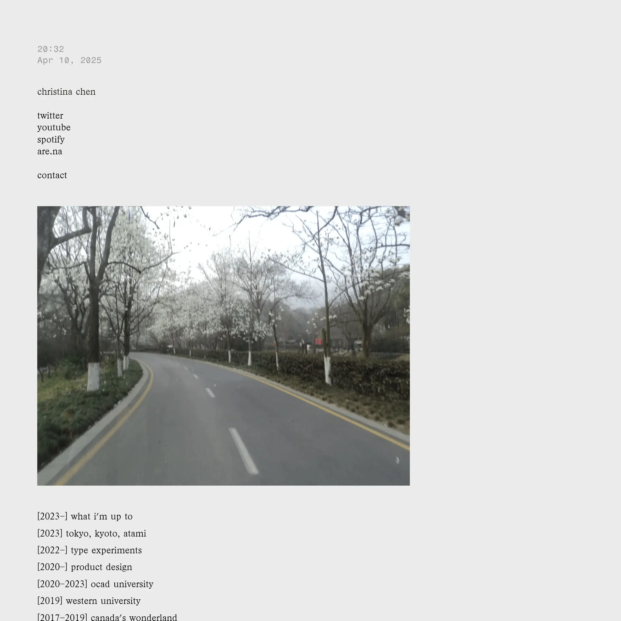 Screenshot of christina chen