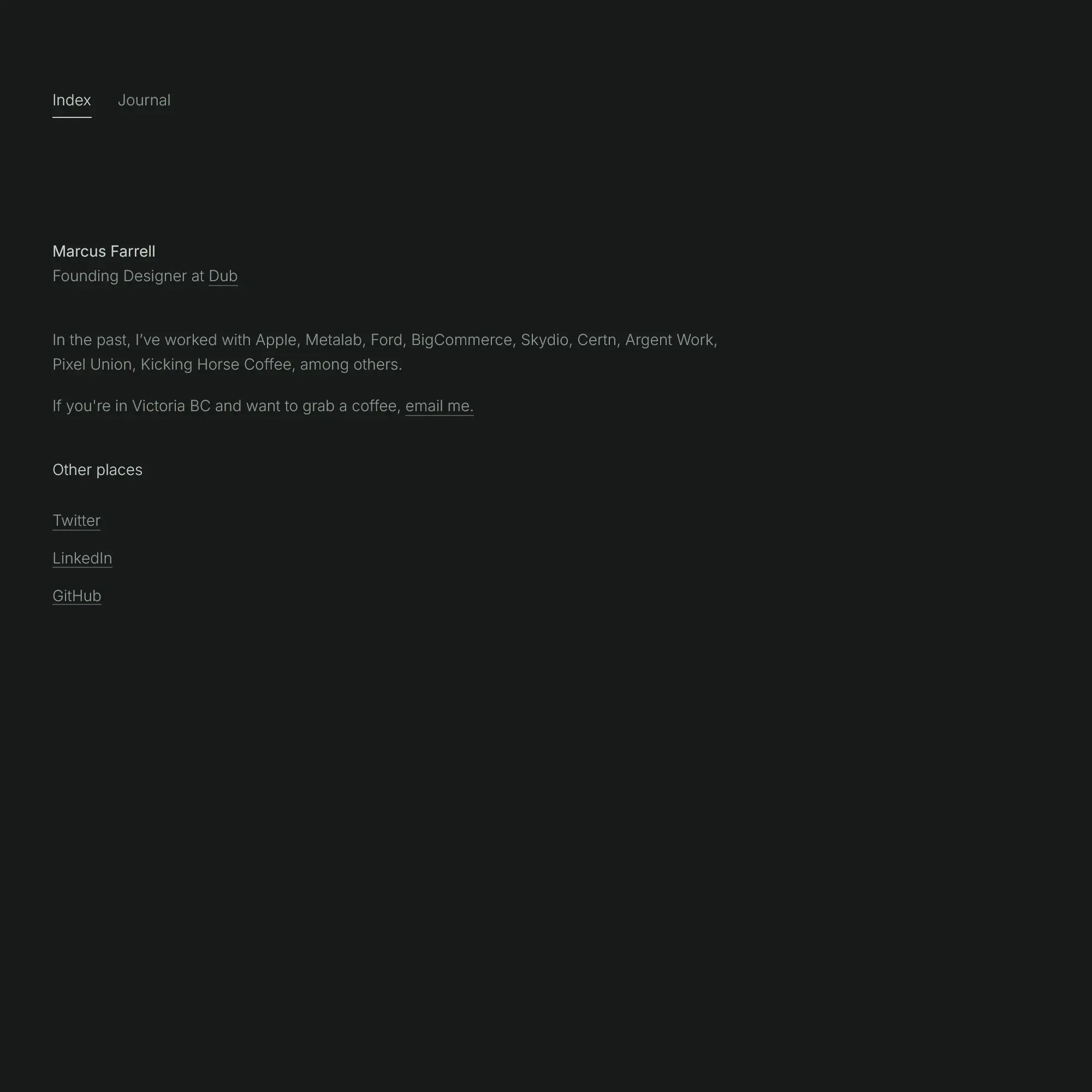 Screenshot of Marcus Farrell