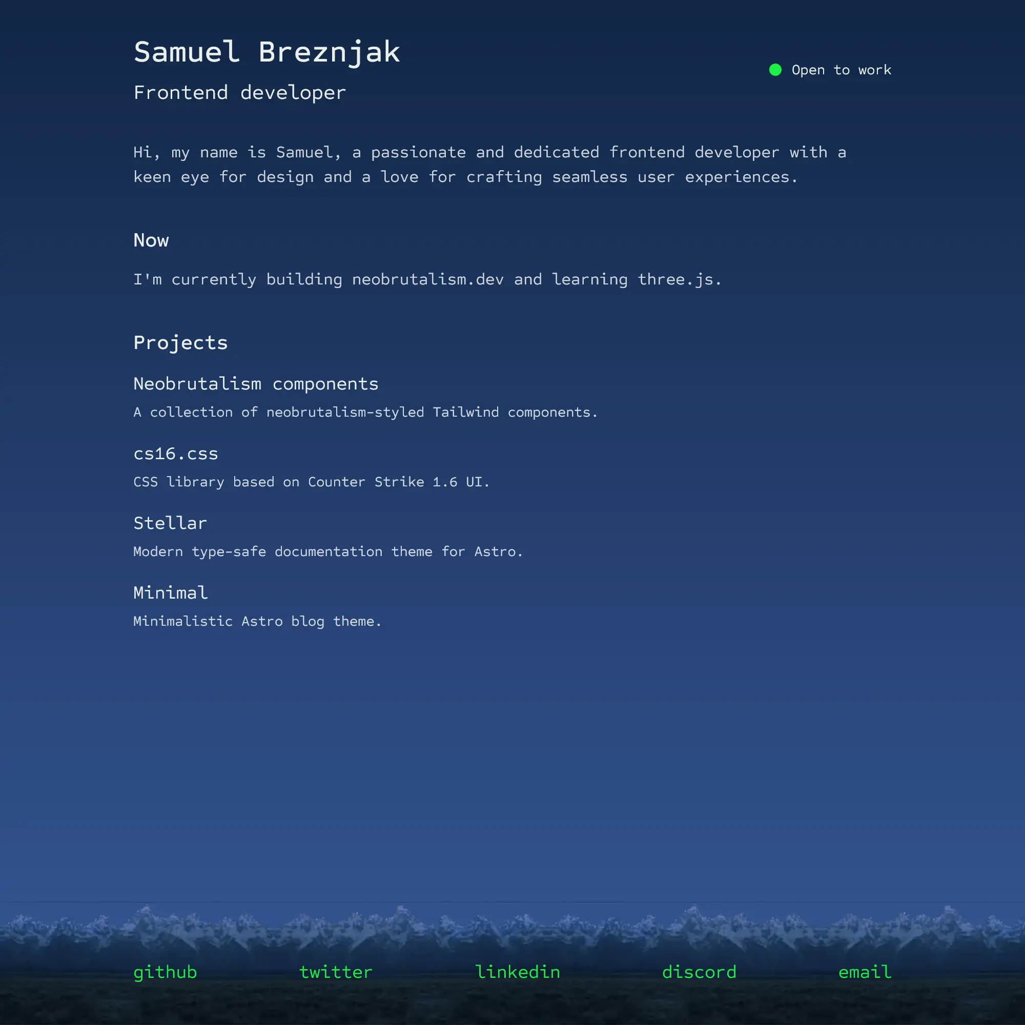 Screenshot of Samuel Breznjak