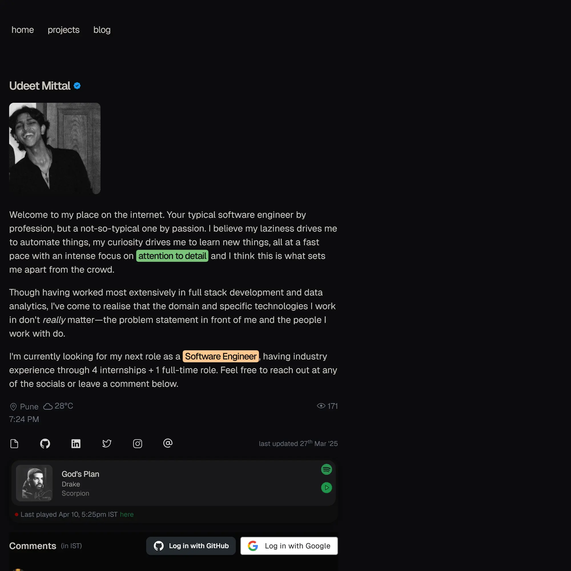 Screenshot of Udeet Mittal