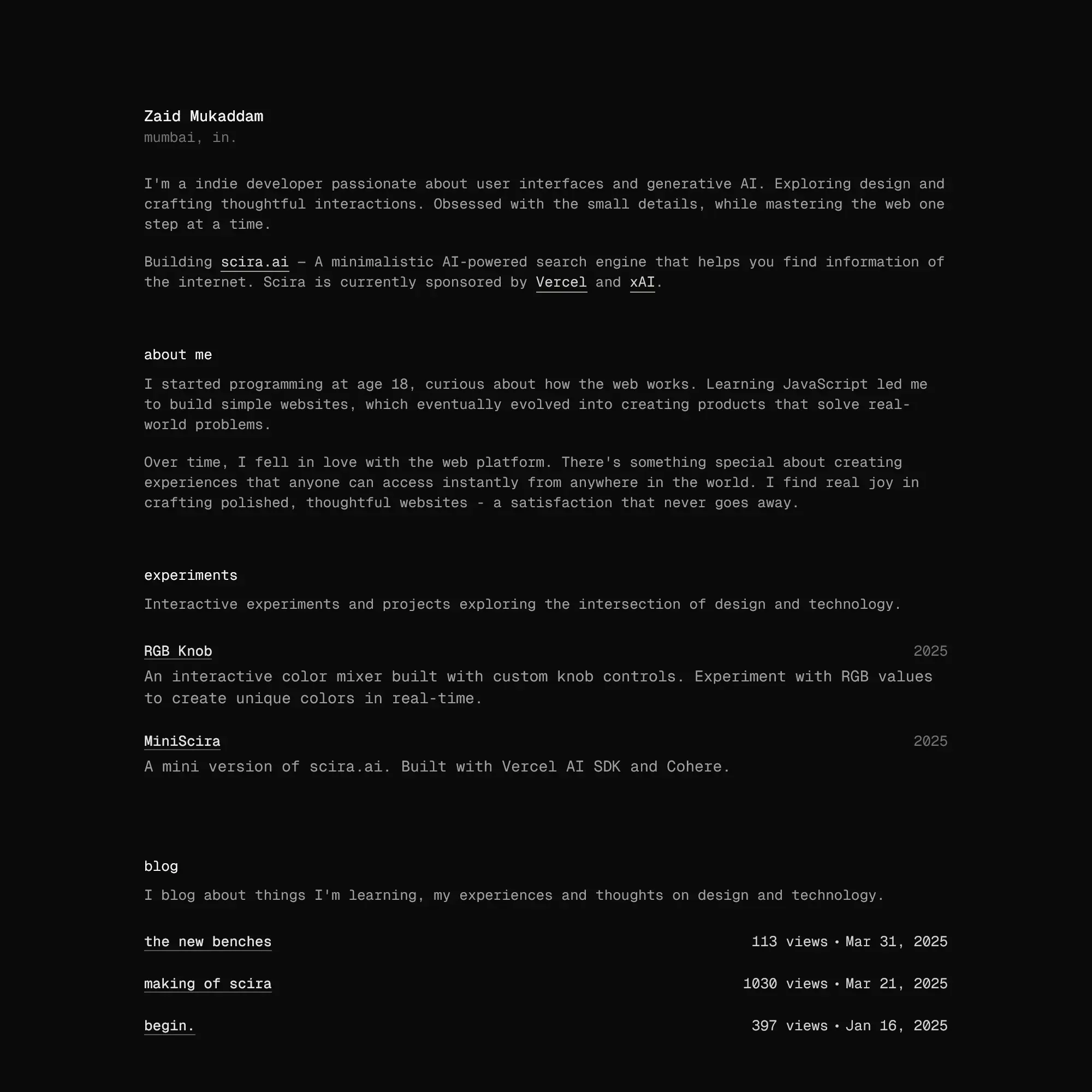 Screenshot of Zaid Mukaddam