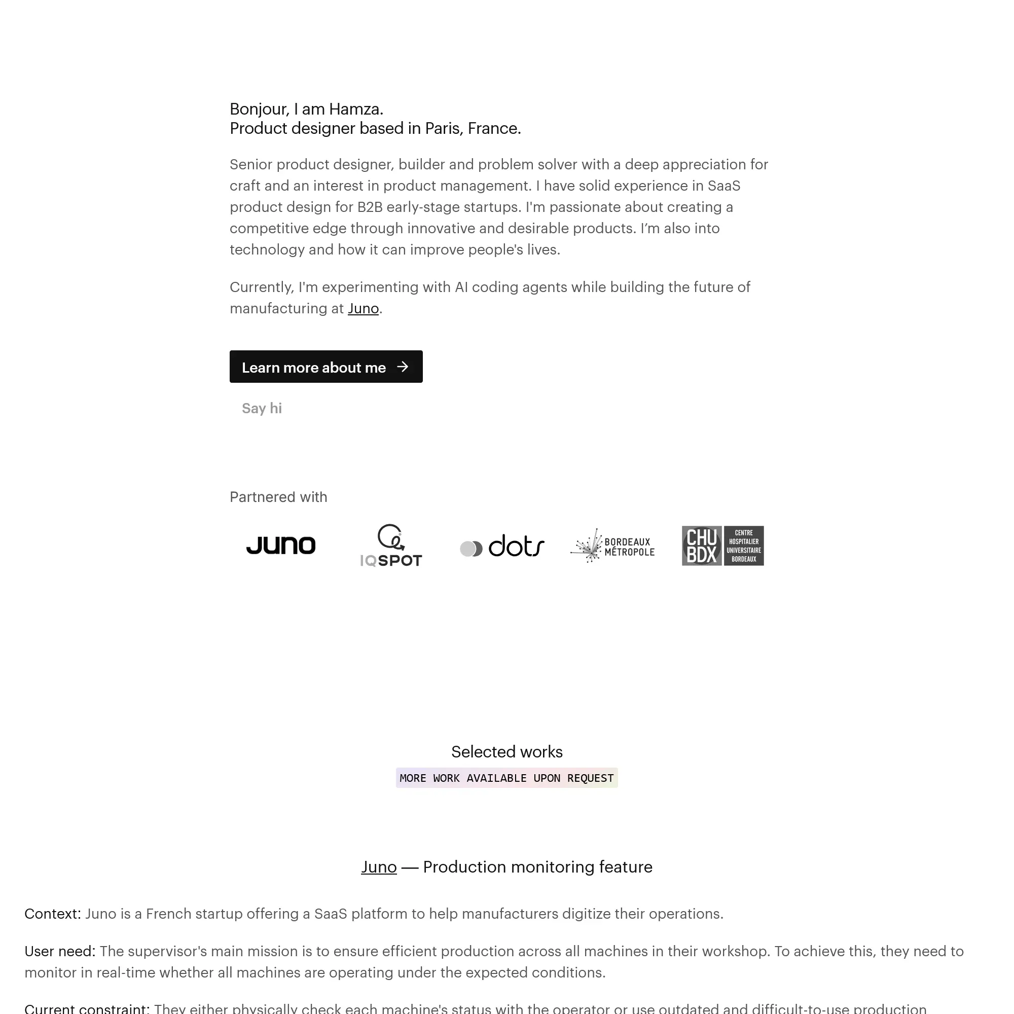 Screenshot of Hamza Alabou