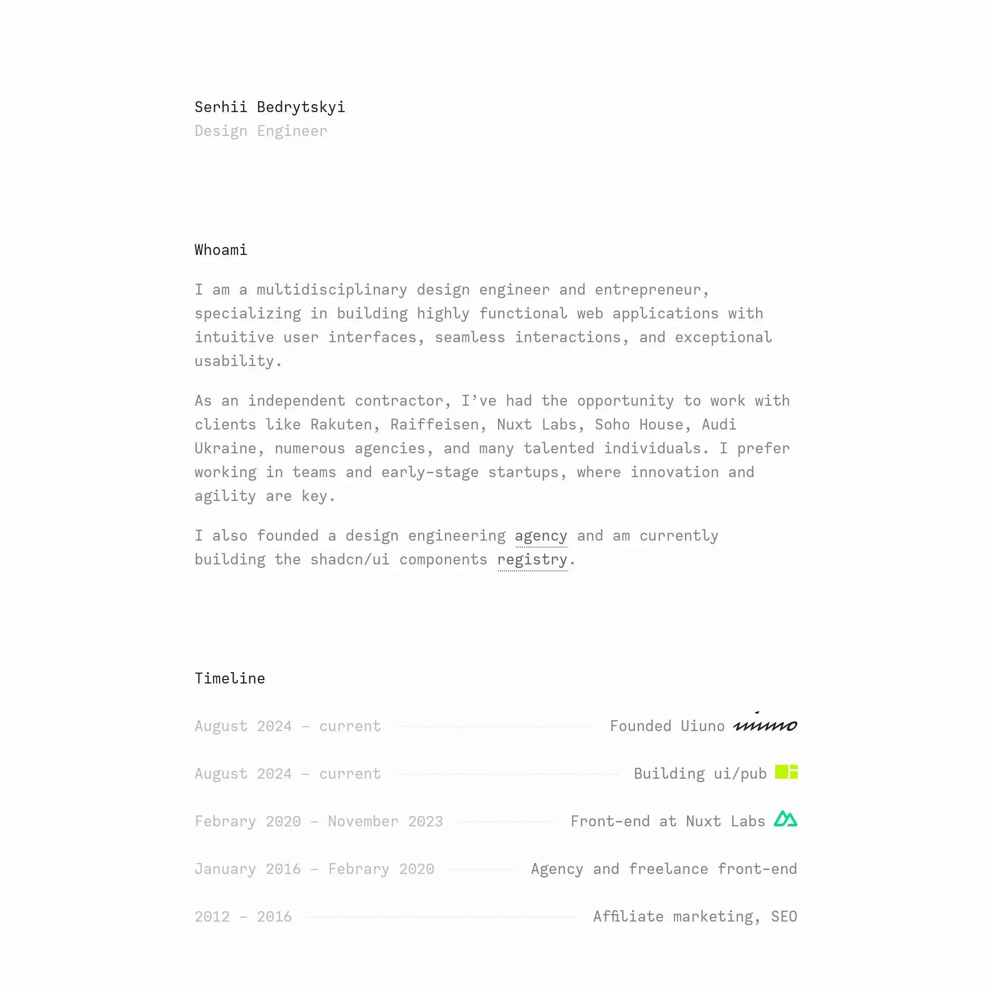 Screenshot of Serhii Bedrytskyi