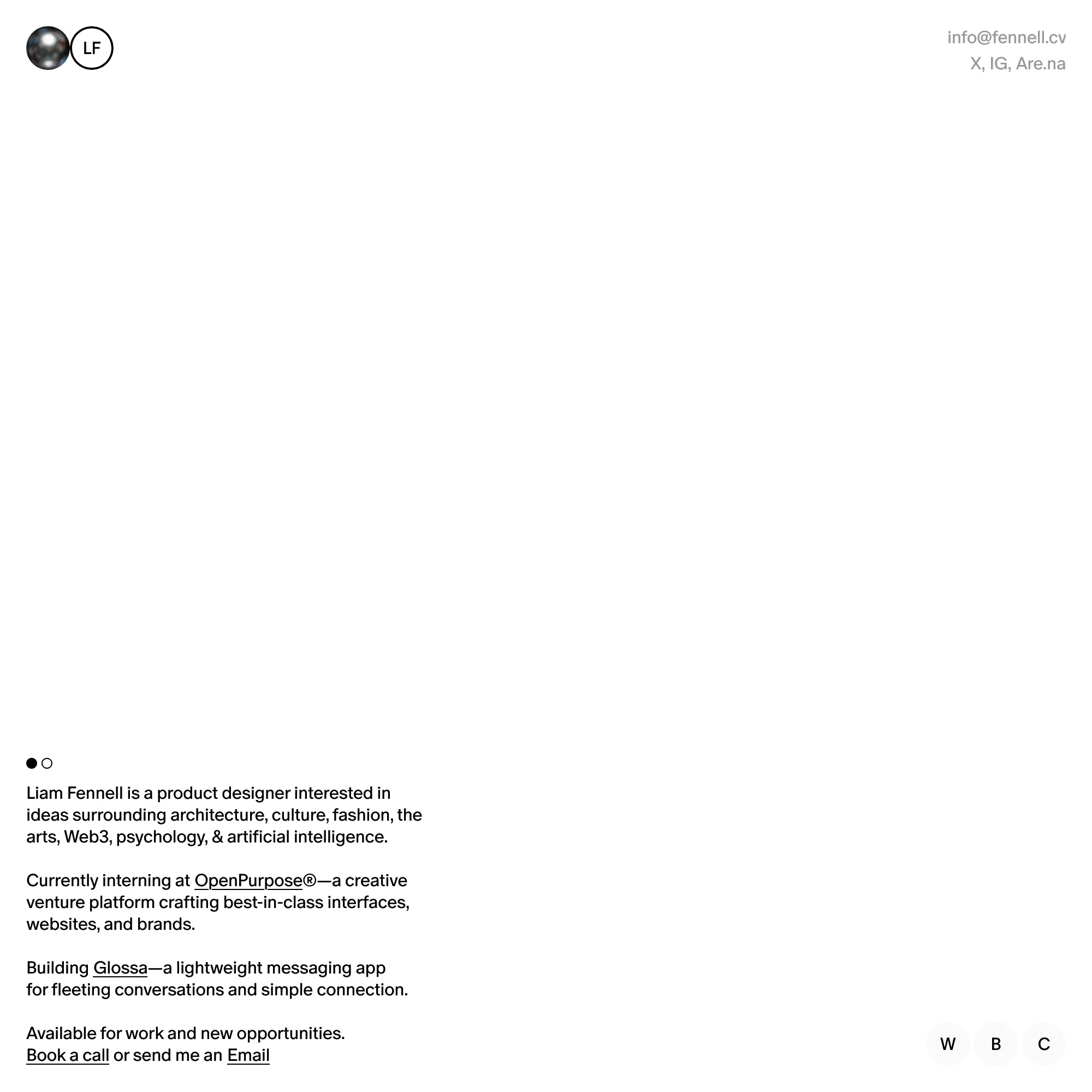 Screenshot of Liam Fennell