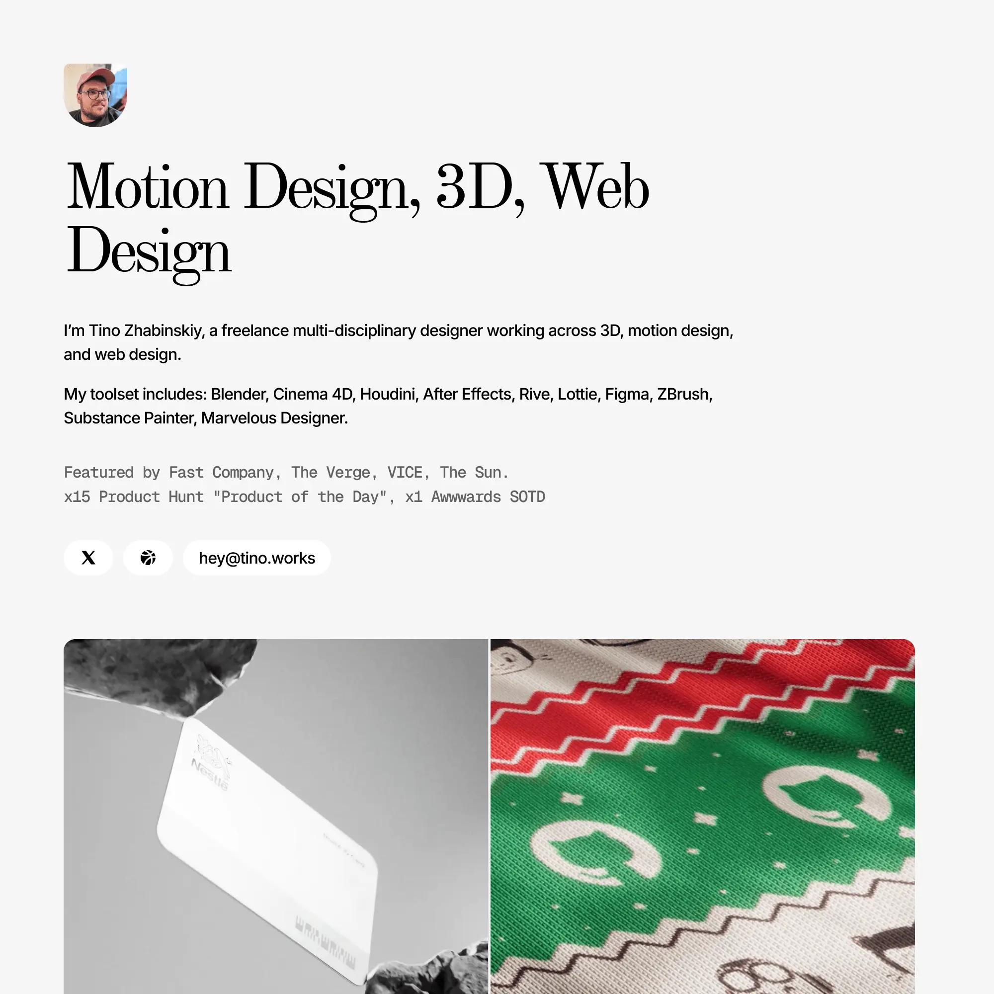 Screenshot of Tino Zhabinskiy