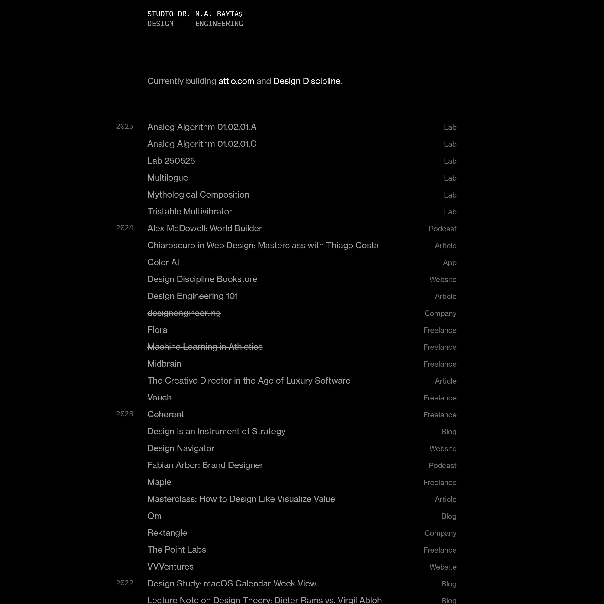 Screenshot of M.A. Baytaş