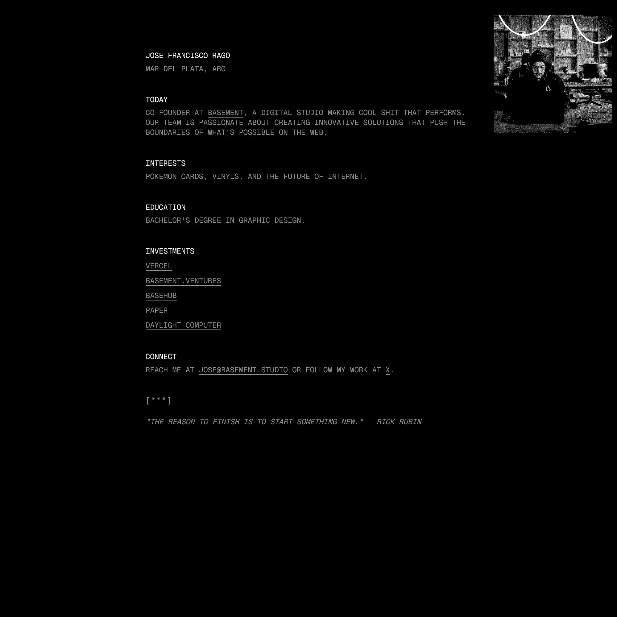 Screenshot of Jose Rago