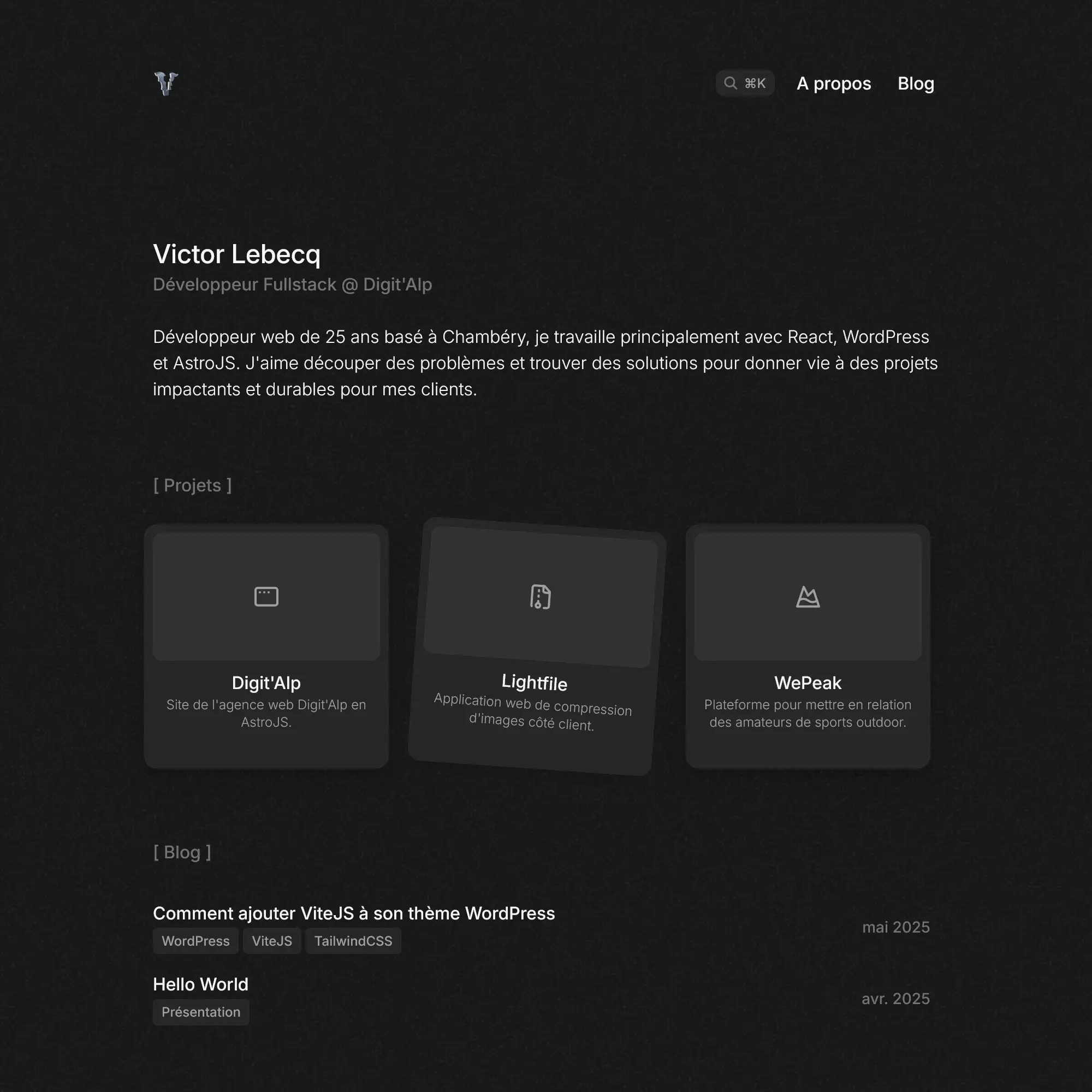 Screenshot of Victor Lebecq