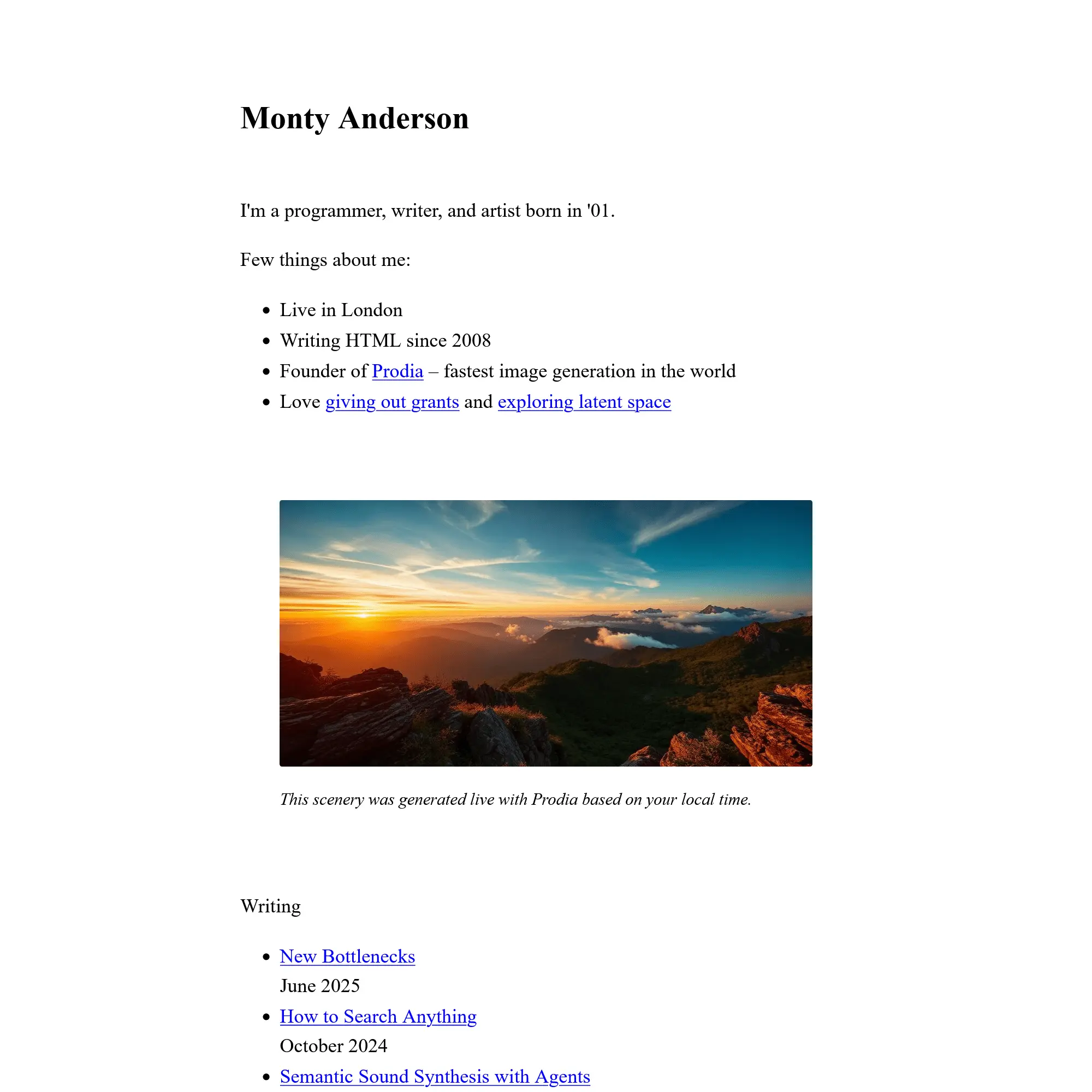 Screenshot of Monty Anderson