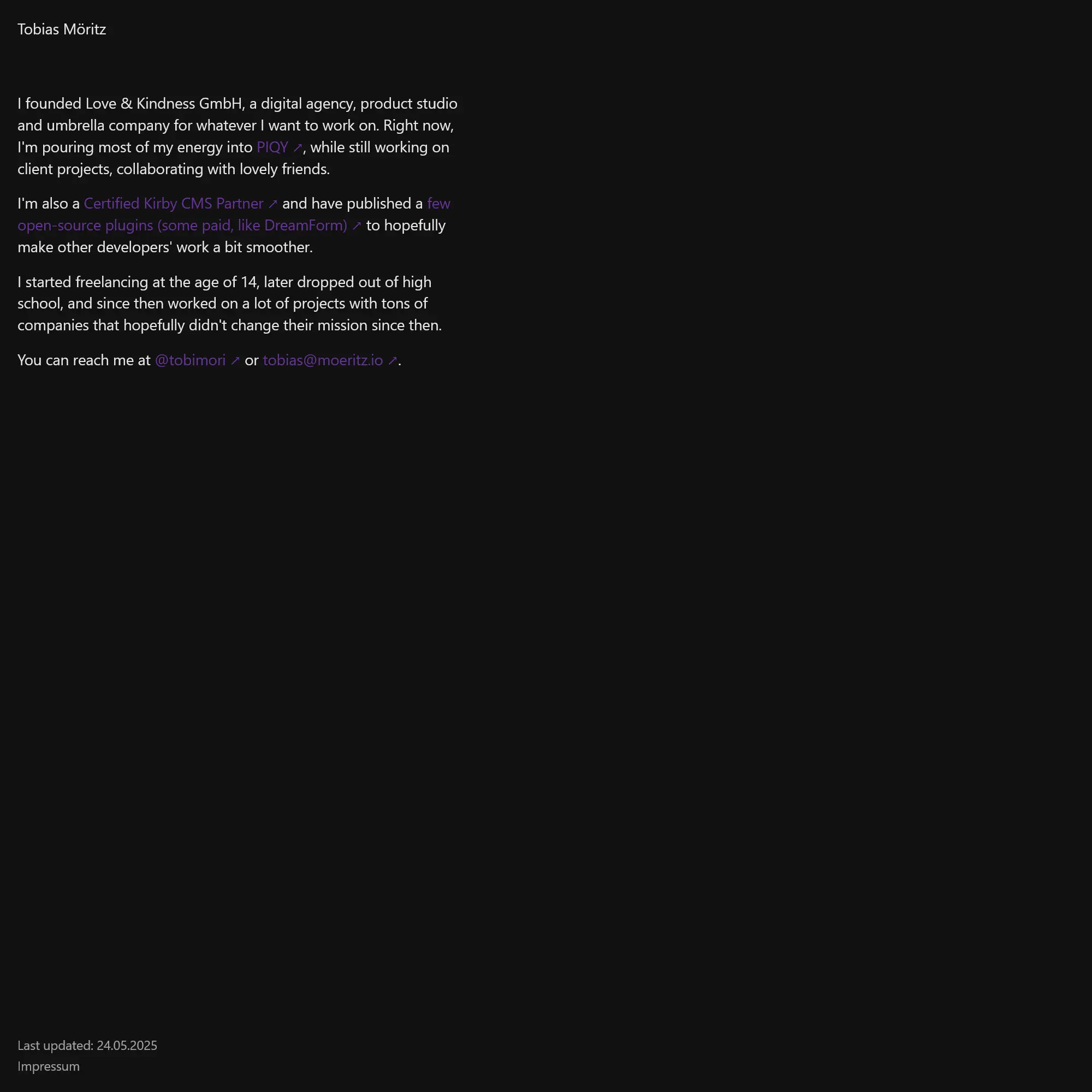 Screenshot of Tobias Möritz