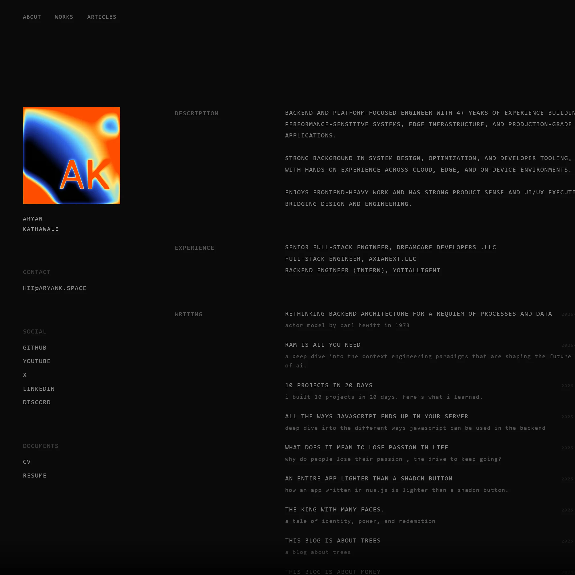 Screenshot of ARYAN KATHAWALE